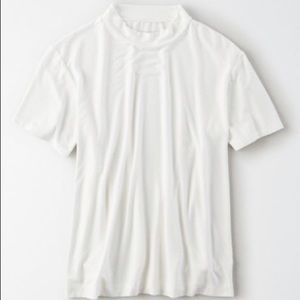 American Eagle Mock Neck Short Sleeve Tee Shirt